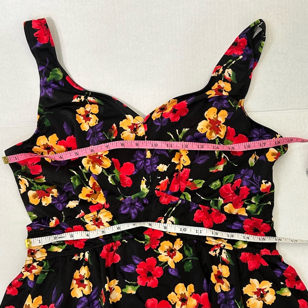 Westbound Beach Summer Swimwear Floral One Piece Skirt Swimsuit Size 24. - Picture 12 of 14